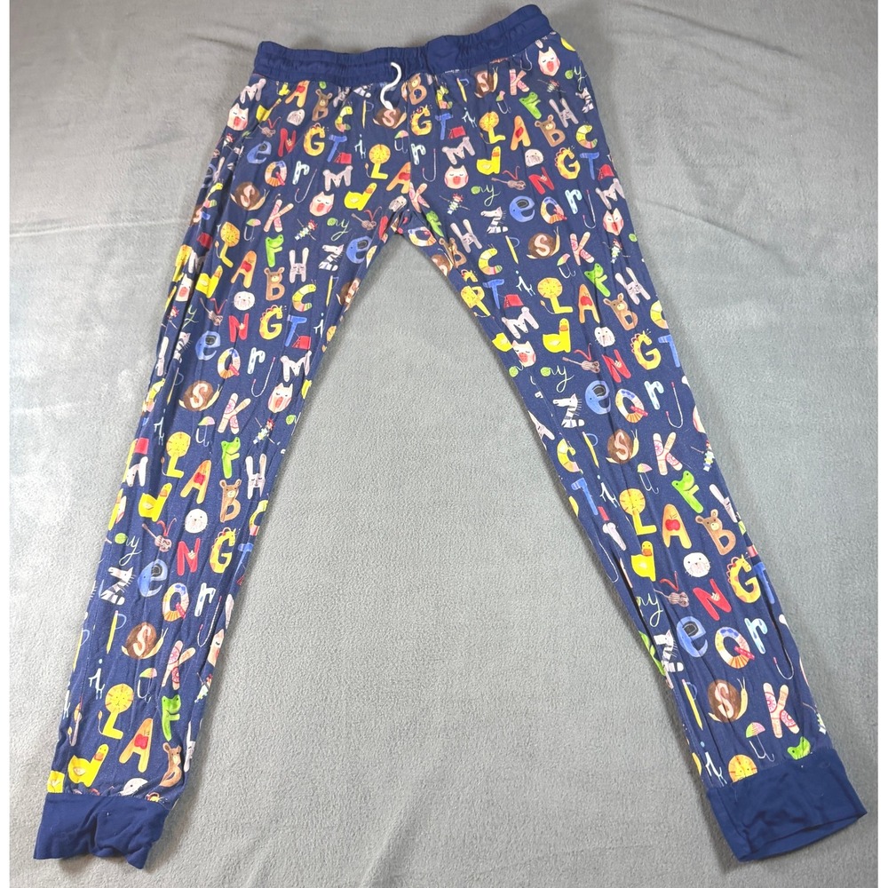 Little Sleepies Alphabet Animals Bamboo Viscose Pajama Pants Navy Blue Medium